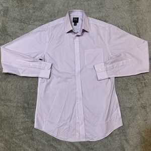 Jos A. Bank Traveler Dress Shirt, Button Down, 15 1/2-36 Slim Fit Mens Pink/blue